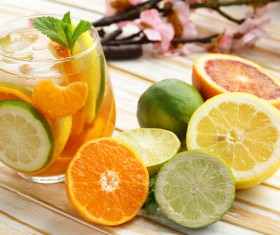 Fresh orange lemon juice Stock Photo
