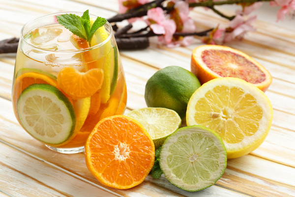 Fresh orange lemon juice Stock Photo