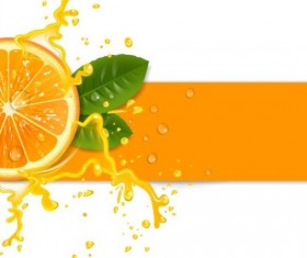 Fresh orange with juice background vector 01