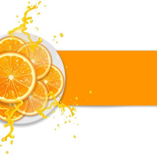 Fresh orange with juice background vector 02 free download