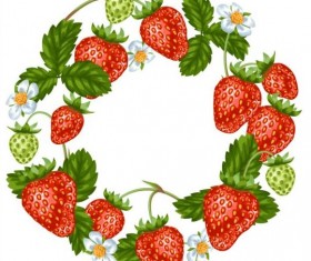 Fresh strawberries background design vectors 02