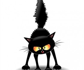 Frightened carton cat vector