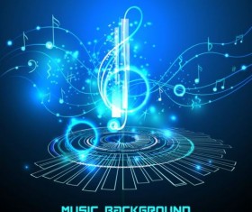 Futuristic music background design vector 03
