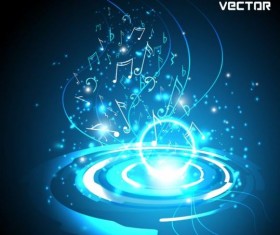 Futuristic music background design vector 04