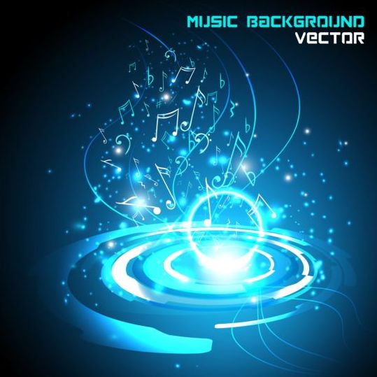 Futuristic music background design vector 04