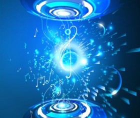 Futuristic music background design vector 05