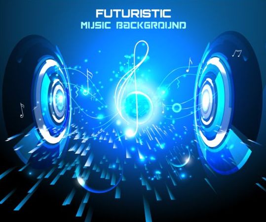 Futuristic music background design vector 06