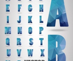 Geometry alphabet blue vectors