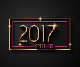 Golden 2017 with black background vector