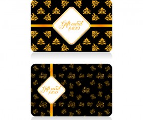 Golden gift card vectors