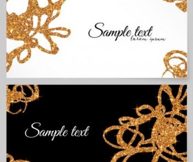 Golden glitter card vector template