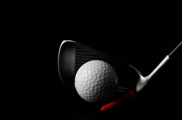 Golf with clubs and black background Stock Photo 01