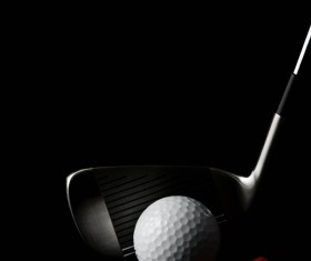 Golf with clubs and black background Stock Photo 02