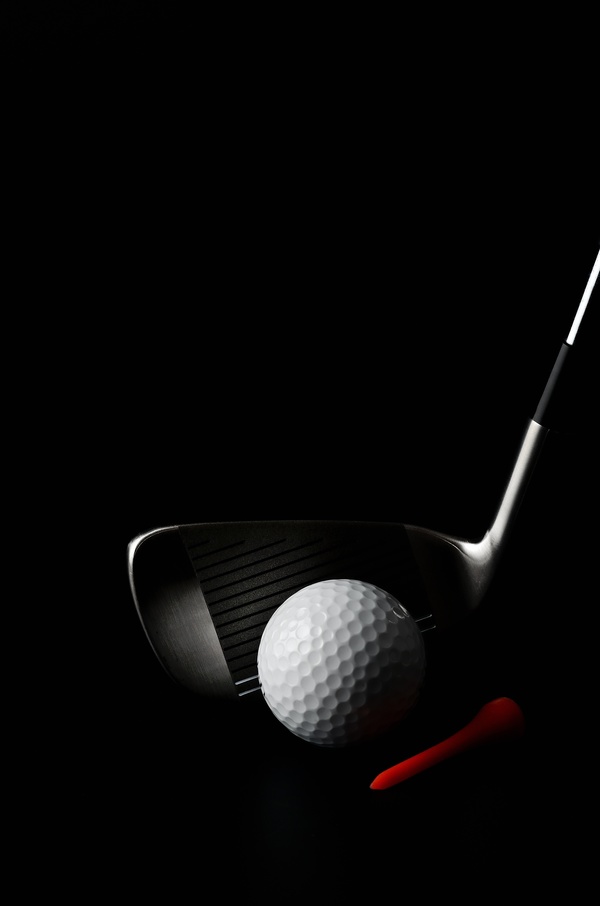Golf with clubs and black background Stock Photo 02