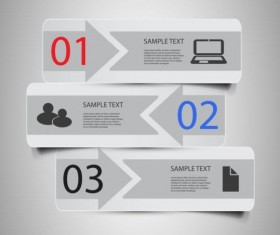 Gray banner option infographic template vectors