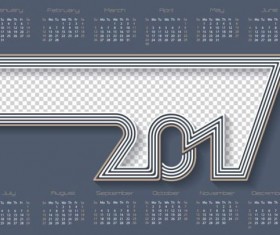 Gray calendar 2017 design vector