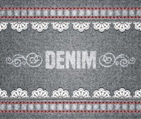 Gray denim with lace background vector