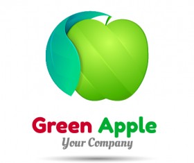 Green apple logo design vector