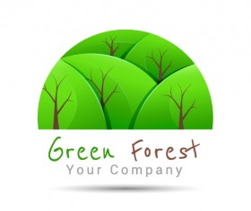 Green forest logo design vector