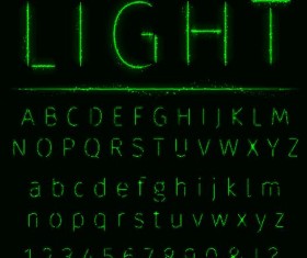 Green light number with alphabet vector