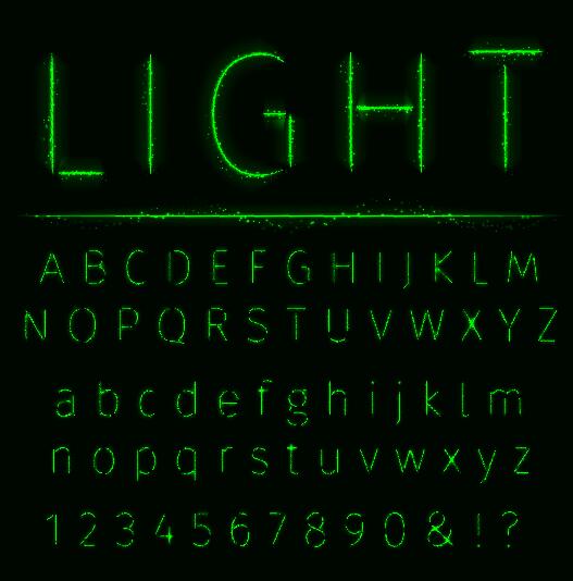 Green light number with alphabet vector
