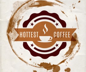 Grunge coffee labels vintage vector set 01