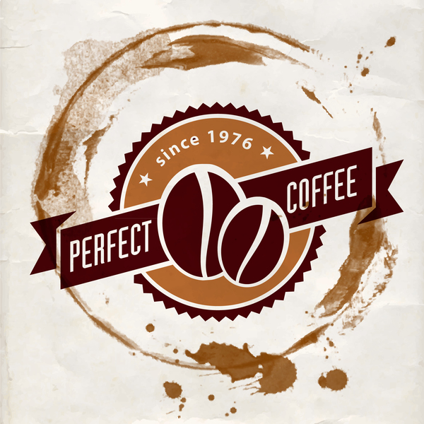 Grunge coffee labels vintage vector set 02