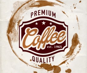 Grunge coffee labels vintage vector set 08