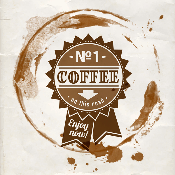 Grunge coffee labels vintage vector set 10