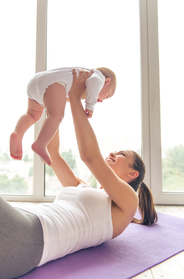 HD picture And the baby with yoga exercise young mother 04