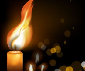 Halation background with fire candle vector 01
