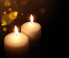 Halation background with fire candle vector 02