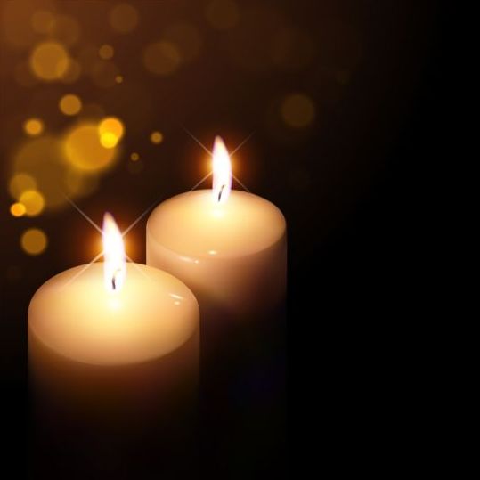 Halation background with fire candle vector 02