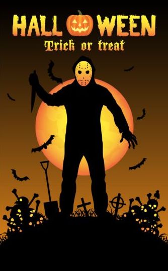 Halloween night background with zombies vector 09
