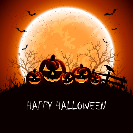 Halloween time with background vector