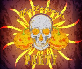 Halloween party grunge styles poster vector 01