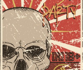 Halloween party grunge styles poster vector 03