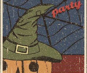 Halloween party grunge styles poster vector 04