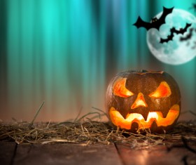 Halloween pumpkin on old wooden table HD picture 03