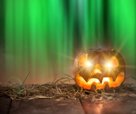 Halloween pumpkin on old wooden table HD picture 04