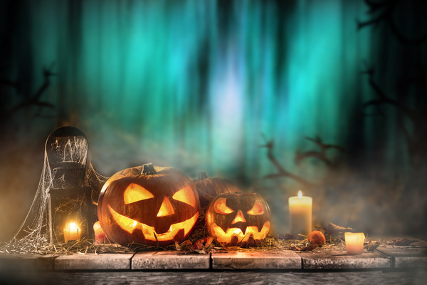 Halloween pumpkin on old wooden table HD picture 07