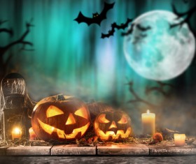 Halloween pumpkin on old wooden table HD picture 08