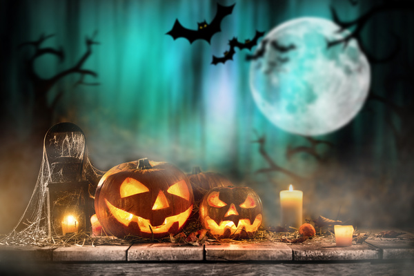 Halloween pumpkin on old wooden table HD picture 08