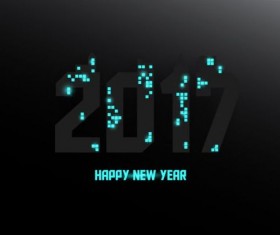 Happy New Year 2017 background with light vector