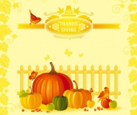 Happy thanksgiving day seasonal greetings cards vector 06