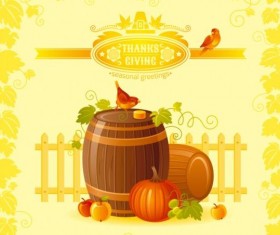 Happy thanksgiving day seasonal greetings cards vector 07