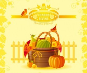 Happy thanksgiving day seasonal greetings cards vector 08