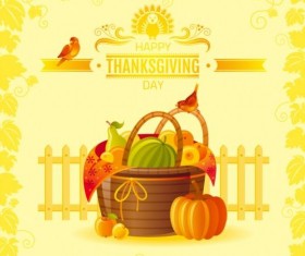 Happy thanksgiving day seasonal greetings cards vector 09