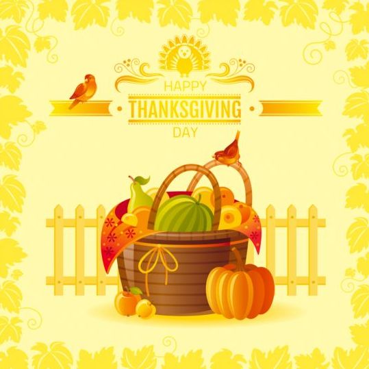 Happy thanksgiving day seasonal greetings cards vector 09