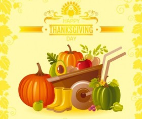 Happy thanksgiving day seasonal greetings cards vector 14